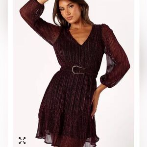 This Petal & Pup Glimmer Long Sleeve Mini Dress Small